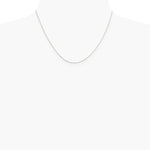 10K White Gold .6mm Diamond-Cut Round Open Link Cable Chain Necklace 14"-24" - Product Photo