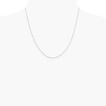 10K White Gold .6mm Diamond-Cut Round Open Link Cable Chain Necklace 14"-24" - Product Photo