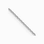 10K White Gold .6mm Diamond-Cut Round Open Link Cable Chain Necklace 14"-24" - Product Photo