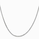 10K White Gold 1.65mm Diamond-Cut Cable Chain Necklace 16"-24" - Product Photo