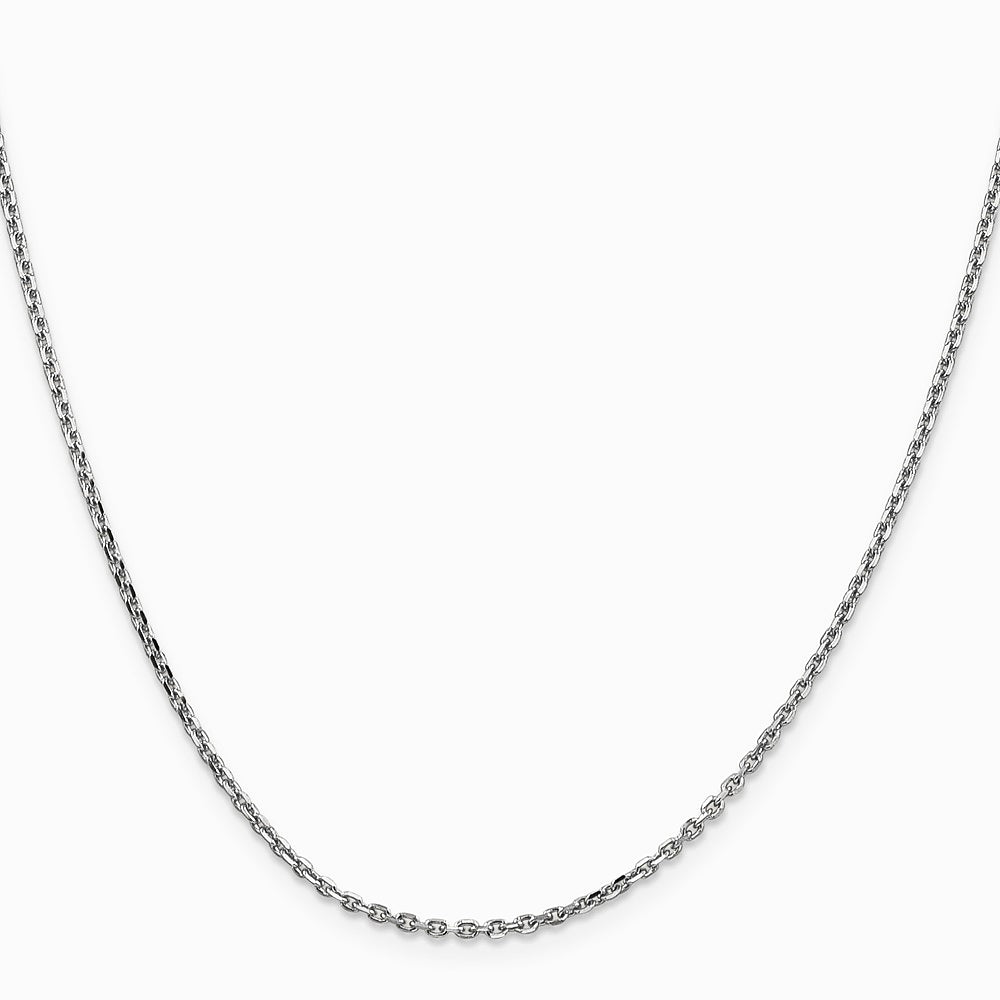 10K White Gold 1.65mm Diamond-Cut Cable Chain Necklace 16"-24" - Product Photo
