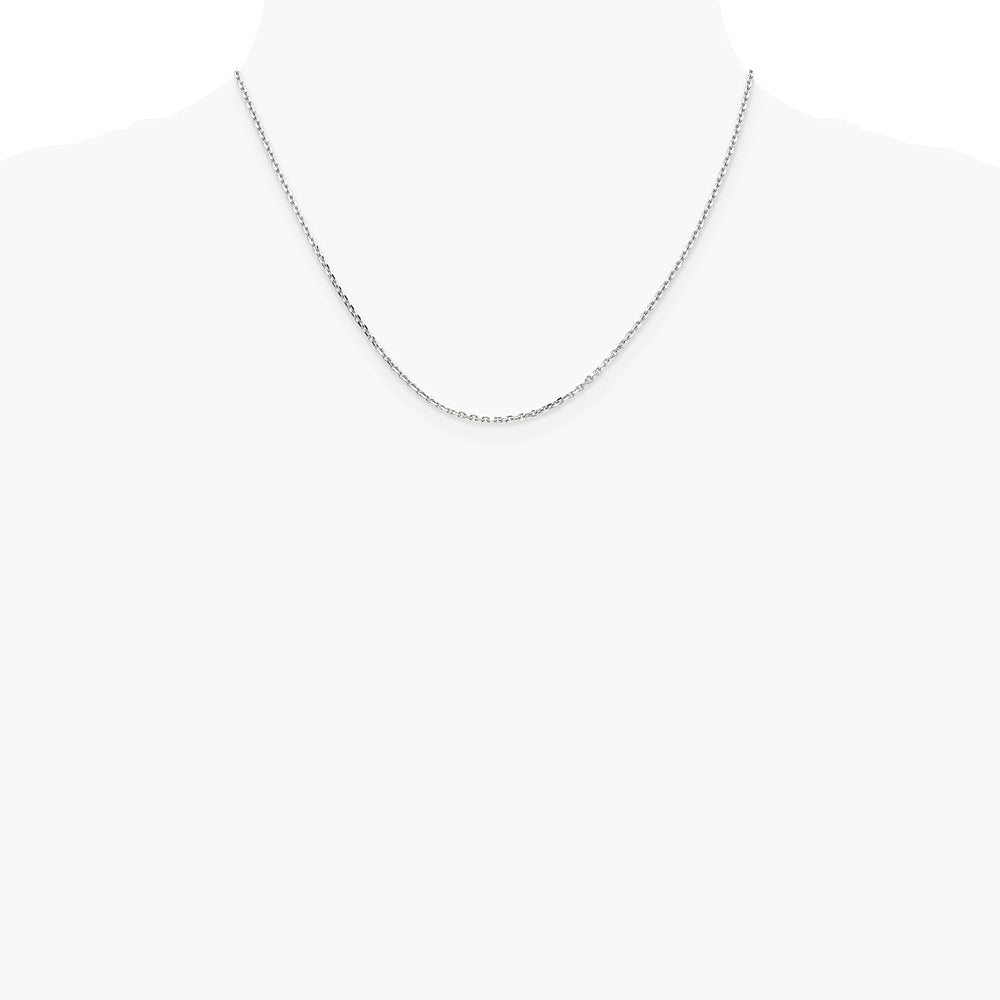 10K White Gold 1.65mm Diamond-Cut Cable Chain Necklace 16"-24" - Product Photo