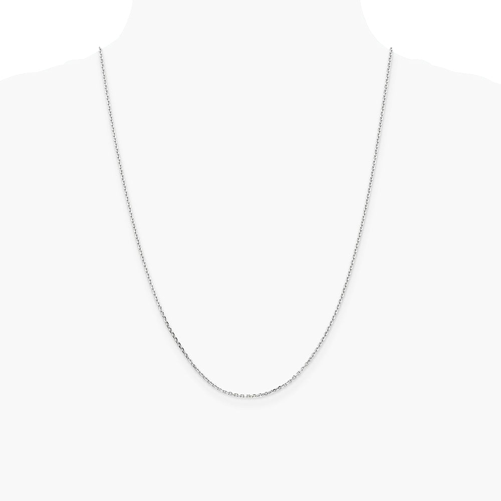 10K White Gold 1.65mm Diamond-Cut Cable Chain Necklace 16"-24" - Product Photo
