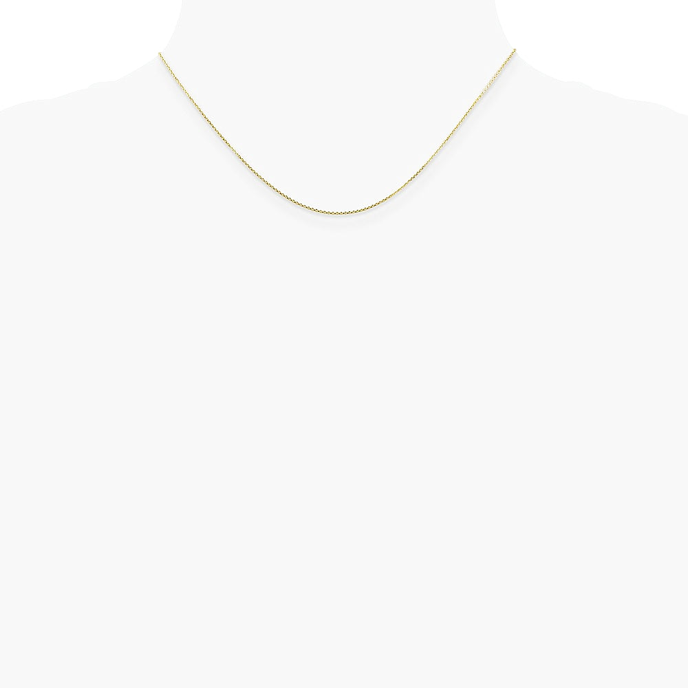 10K Yellow Gold .8mm Diamond-Cut Round Open Link Cable Chain Necklace 16"-24" - Product Photo