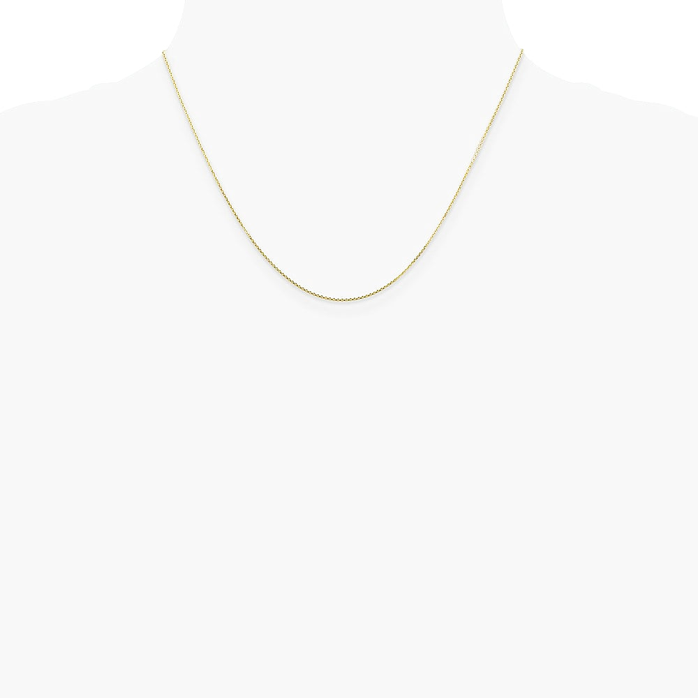 10K Yellow Gold .8mm Diamond-Cut Round Open Link Cable Chain Necklace 16"-24" - Product Photo