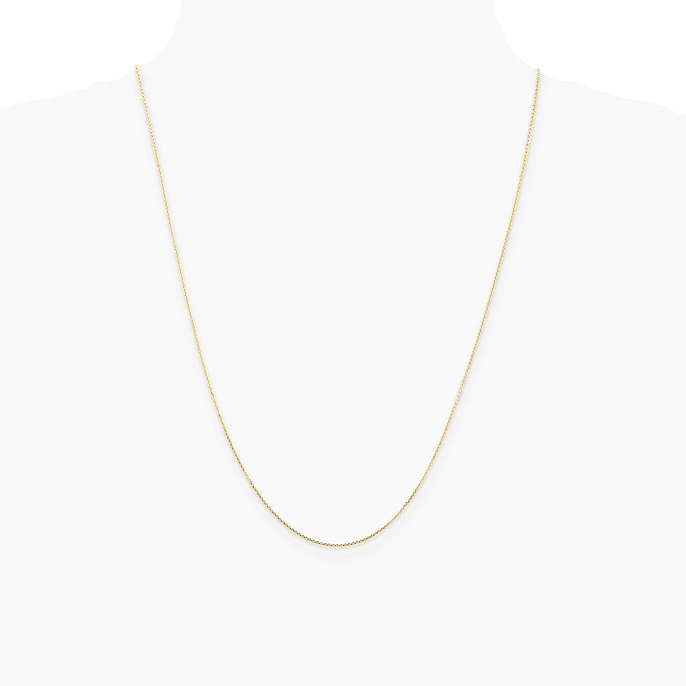 10K Yellow Gold .8mm Diamond-Cut Round Open Link Cable Chain Necklace 16"-24" - Product Photo