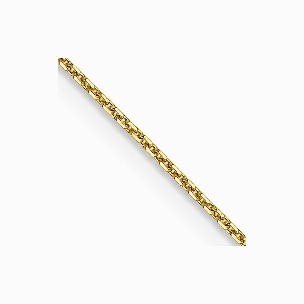 10K Yellow Gold .8mm Diamond-Cut Round Open Link Cable Chain Necklace 16"-24"