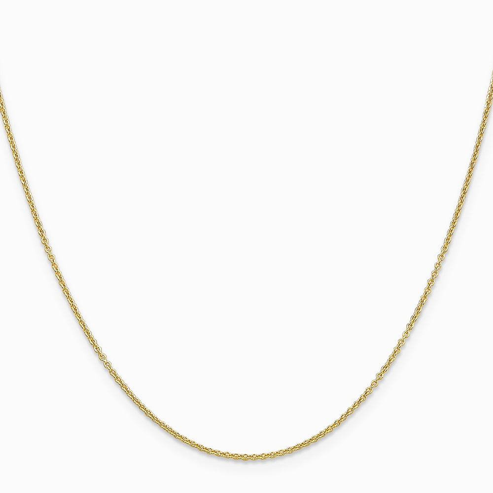 10K Yellow Gold 1.2mm Cable Chain Necklace 16"-24" - Product Photo