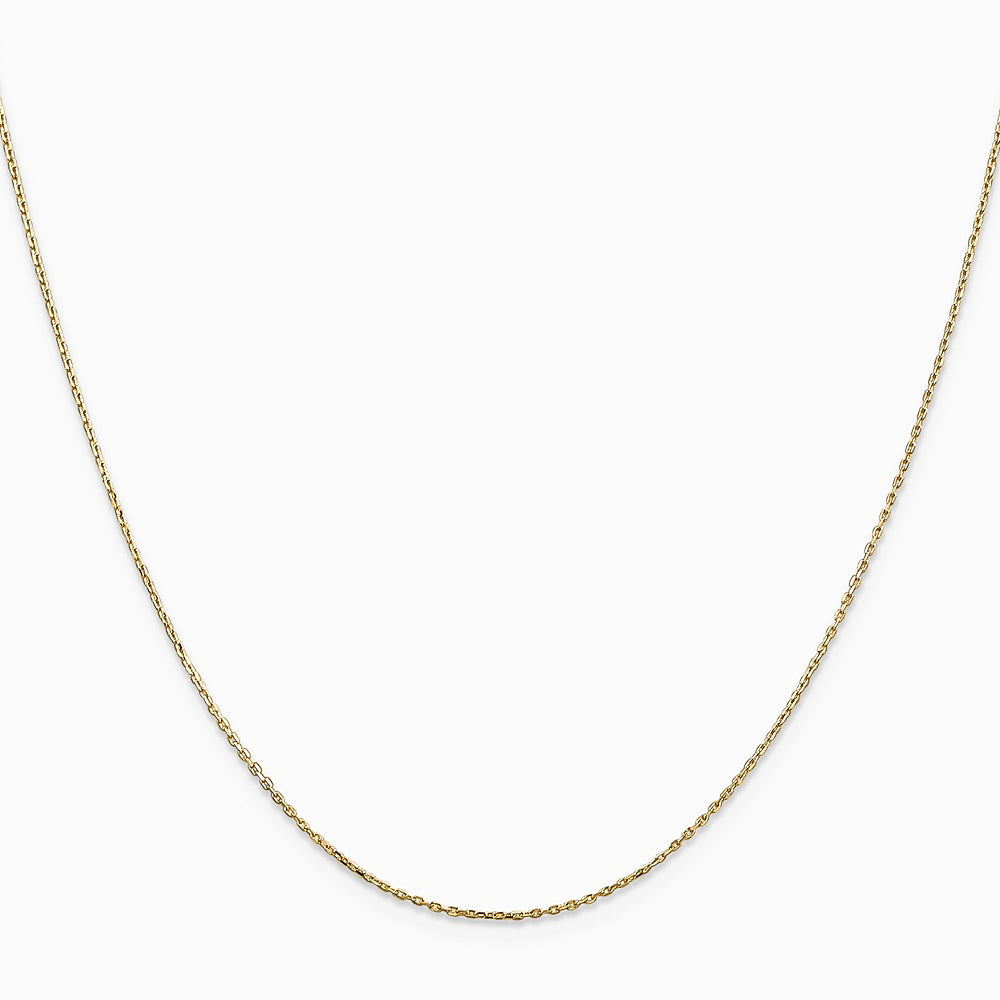 10K Yellow Gold .8mm Diamond-Cut Cable with Lobster Clasp Chain Necklace 14"-24" - Product Photo