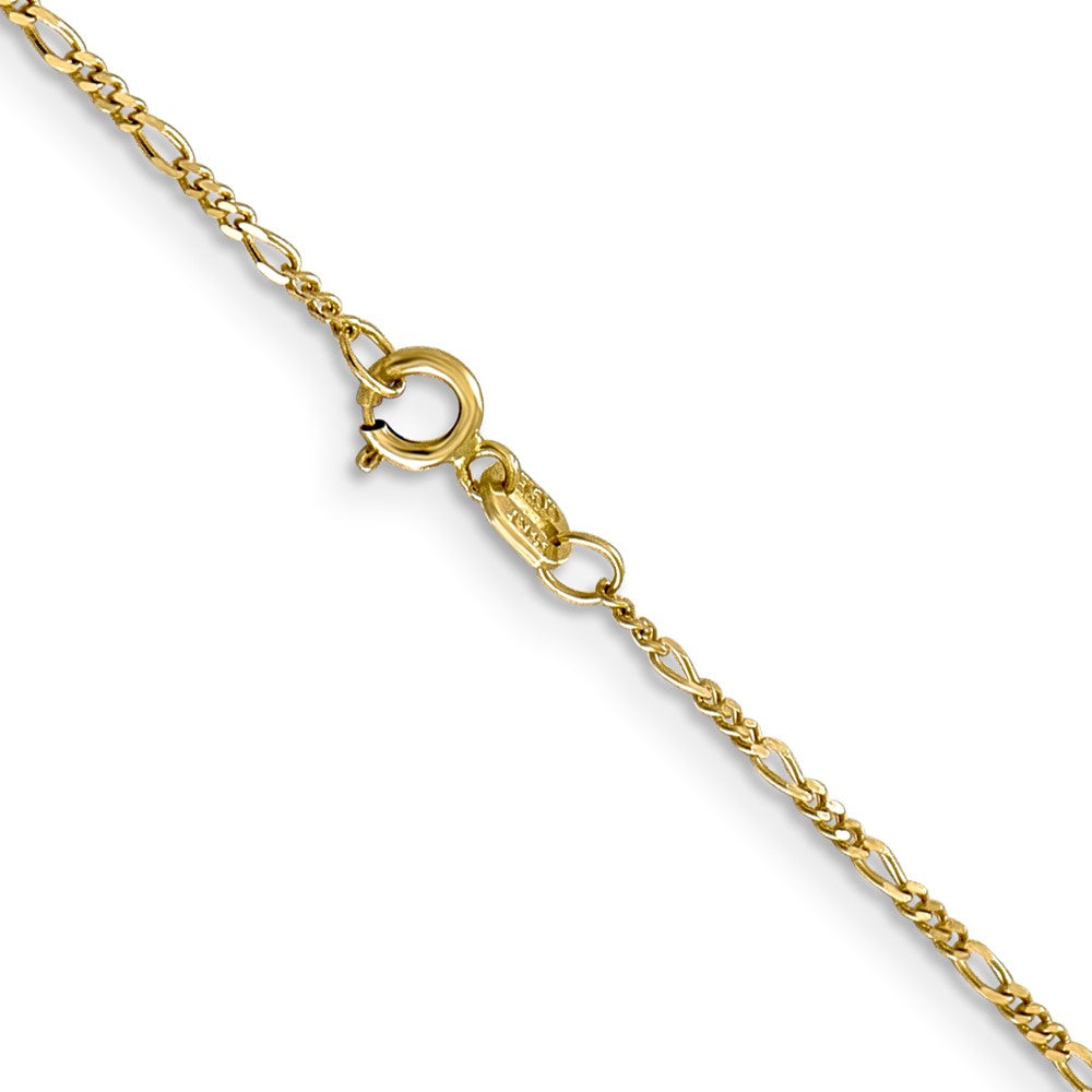 10k 1.25mm Flat Figaro Pendant Chain - Product Photo