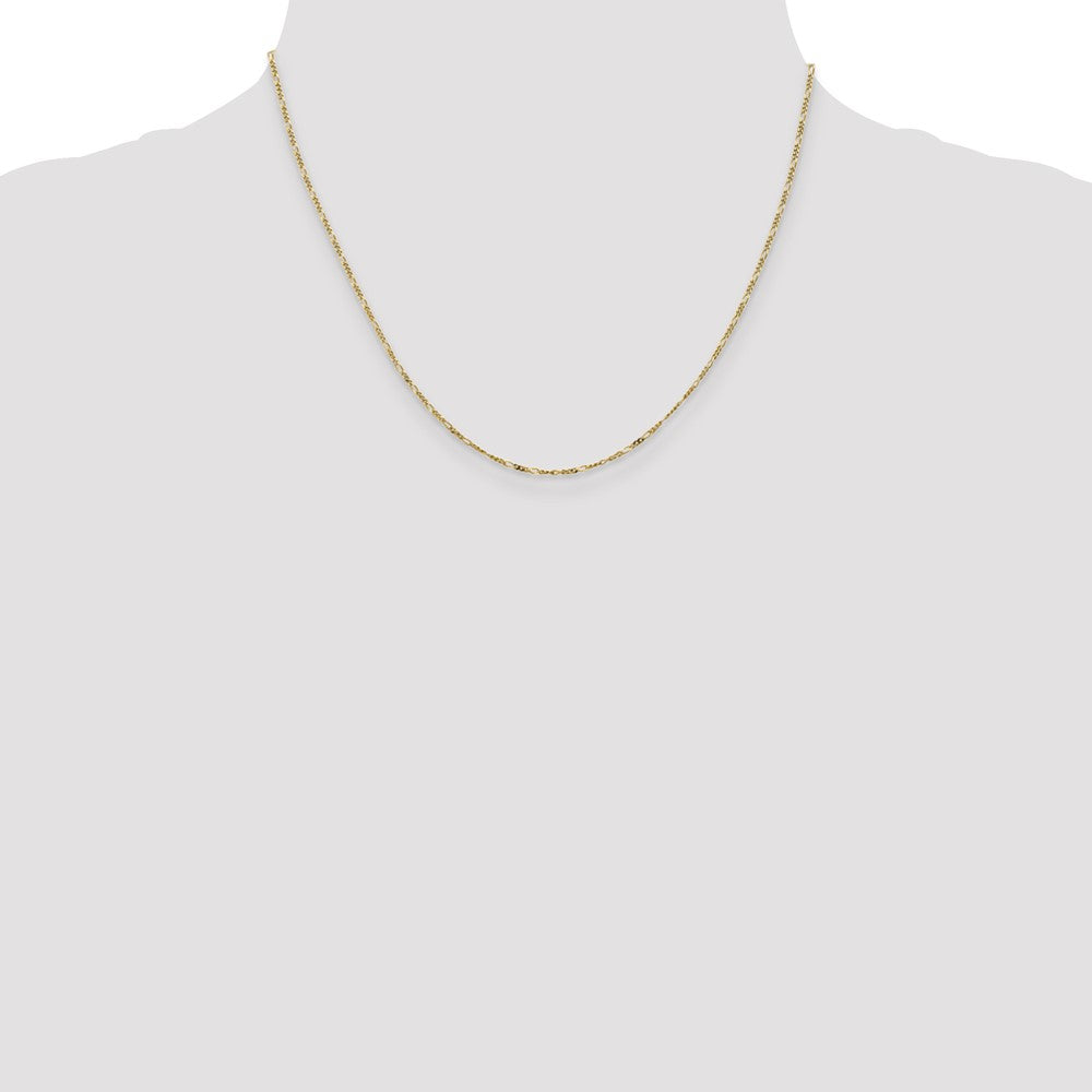 10k 1.25mm Flat Figaro Pendant Chain - Product Photo