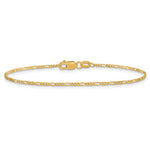 10k 1.25mm Flat Figaro Chain Anklet - Product Photo