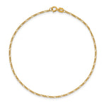 10k 1.25mm Flat Figaro Chain Anklet - Product Photo