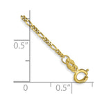10k 1.25mm Flat Figaro Chain Anklet - Product Photo