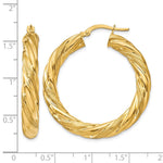 10k 5mm Satin & Polished Twisted Hoop Earrings - Product Photo