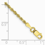 10K Yellow Gold 2.0mm Diamond-Cut Quadruple Rope Chain Bracelet 7"-10" - Product Photo