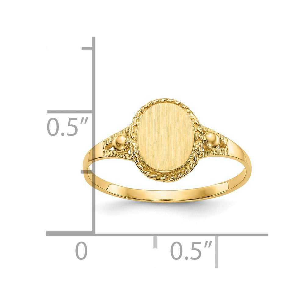 10k Childs Fancy Signet Ring - Product Photo