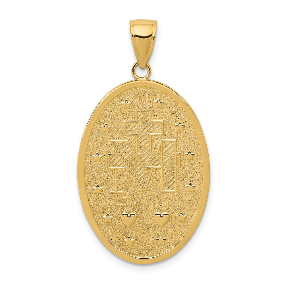 10K / 14K Yellow Gold Miraculous Medal Pendant - Product Photo