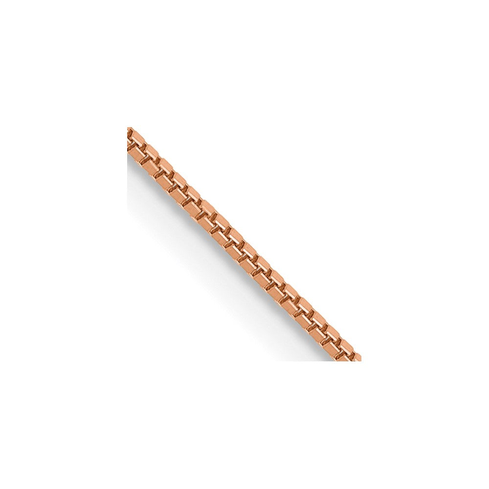 10K Rose Gold .70mm Box Chain Necklace 16"-24"