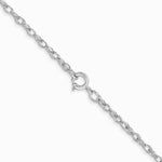 14K White Gold 1.35mm Carded Cable Rope Chain Necklace 16"-24" - Product Photo