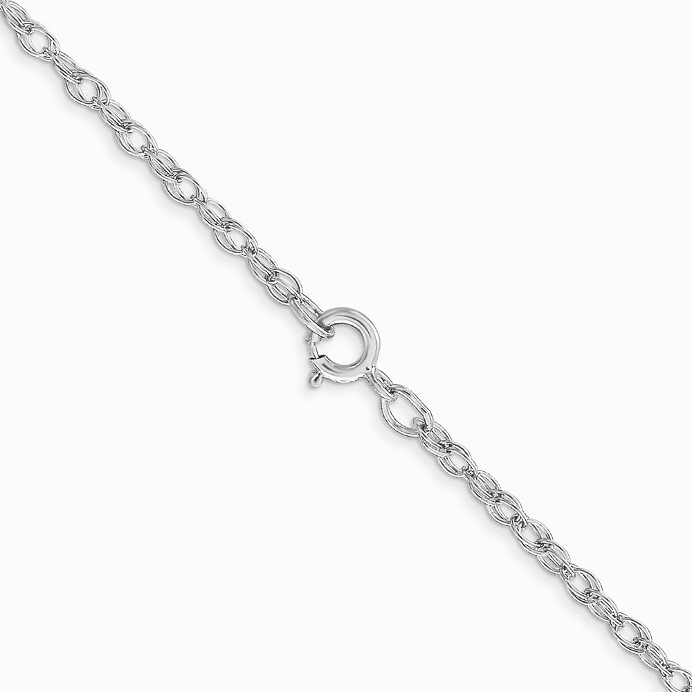 14K White Gold 1.35mm Carded Cable Rope Chain Necklace 16"-24" - Product Photo