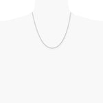 14K White Gold 1.35mm Carded Cable Rope Chain Necklace 16"-24" - Product Photo