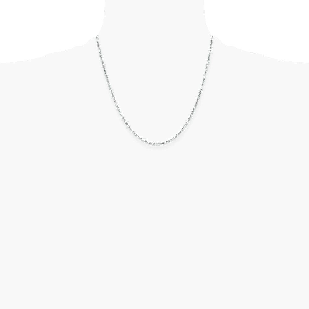 14K White Gold 1.35mm Carded Cable Rope Chain Necklace 16"-24" - Product Photo