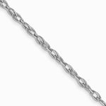 14K White Gold 1.35mm Carded Cable Rope Chain Necklace 16"-24" - Product Photo