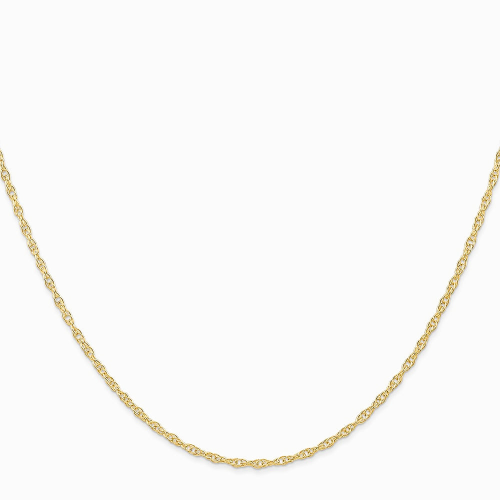 14K Yellow Gold 1.35mm Carded Cable Rope Chain Necklace 16"-24" - Product Photo
