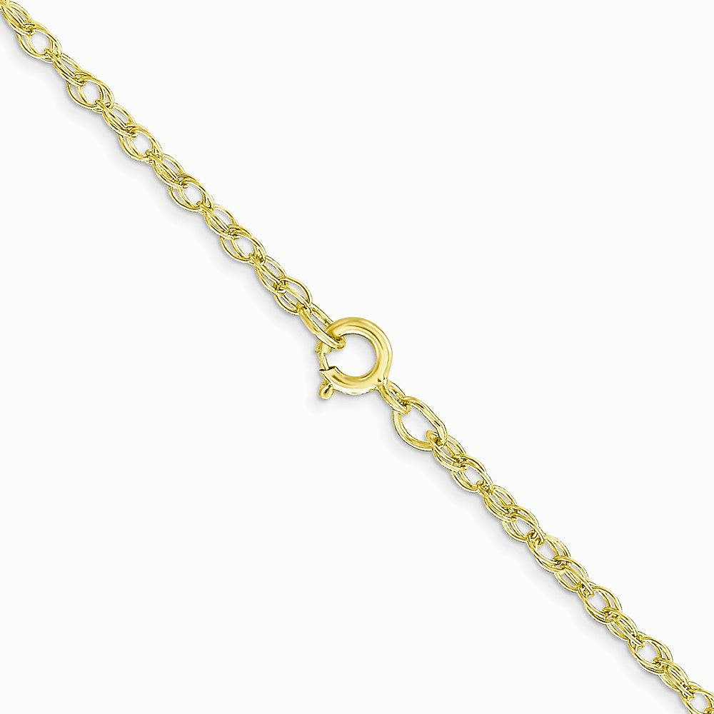 14K Yellow Gold 1.35mm Carded Cable Rope Chain Necklace 16"-24" - Product Photo