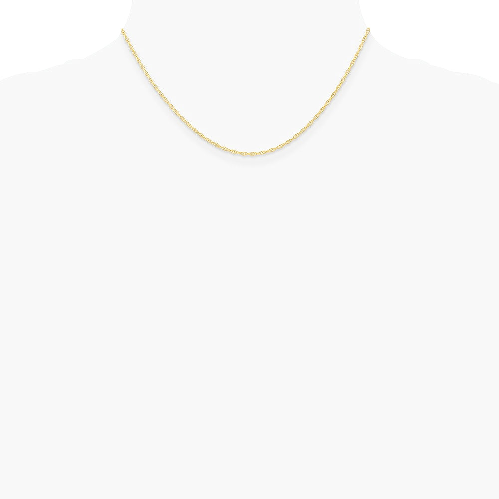14K Yellow Gold 1.35mm Carded Cable Rope Chain Necklace 16"-24" - Product Photo