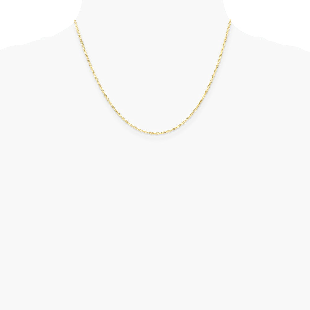14K Yellow Gold 1.35mm Carded Cable Rope Chain Necklace 16"-24" - Product Photo