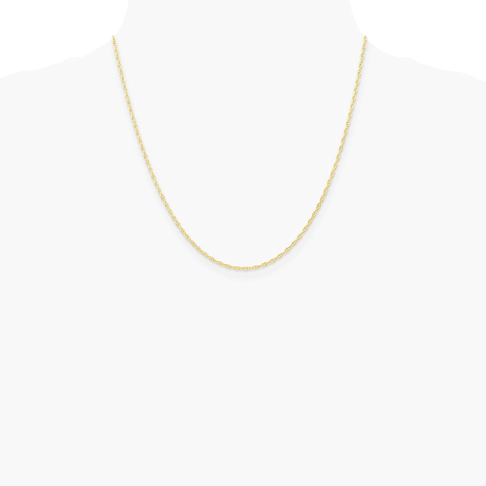 14K Yellow Gold 1.35mm Carded Cable Rope Chain Necklace 16"-24" - Product Photo