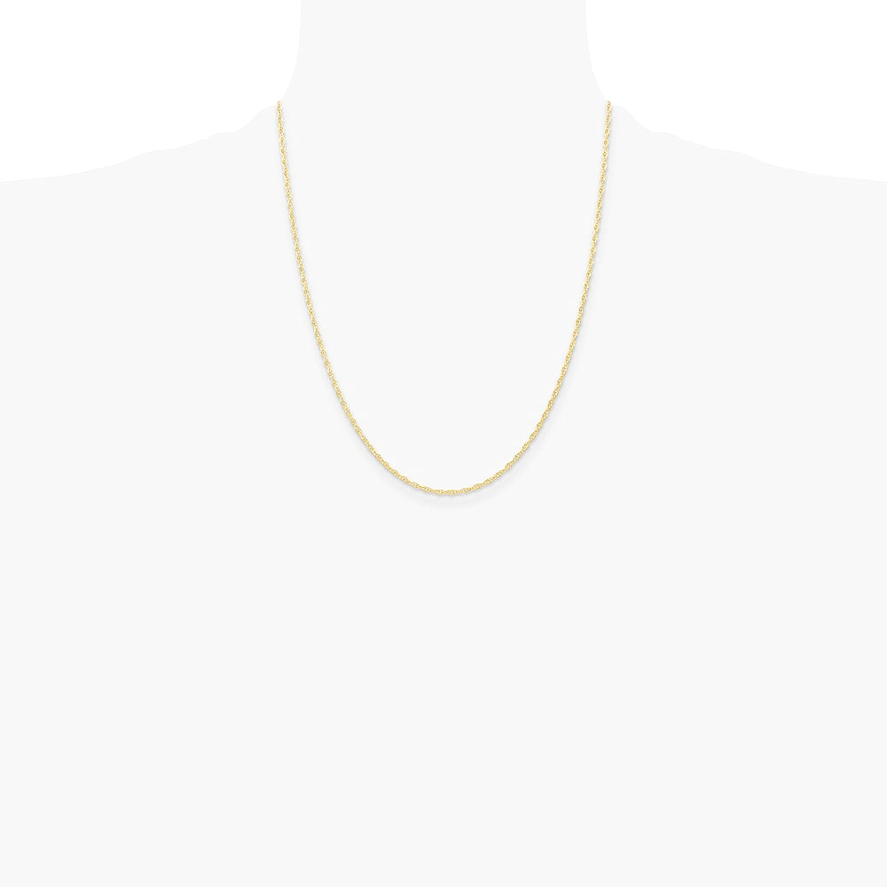 14K Yellow Gold 1.35mm Carded Cable Rope Chain Necklace 16"-24" - Product Photo