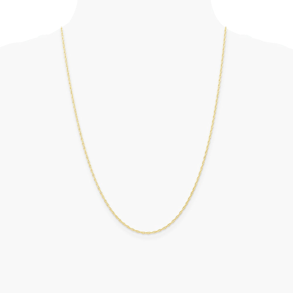14K Yellow Gold 1.35mm Carded Cable Rope Chain Necklace 16"-24" - Product Photo
