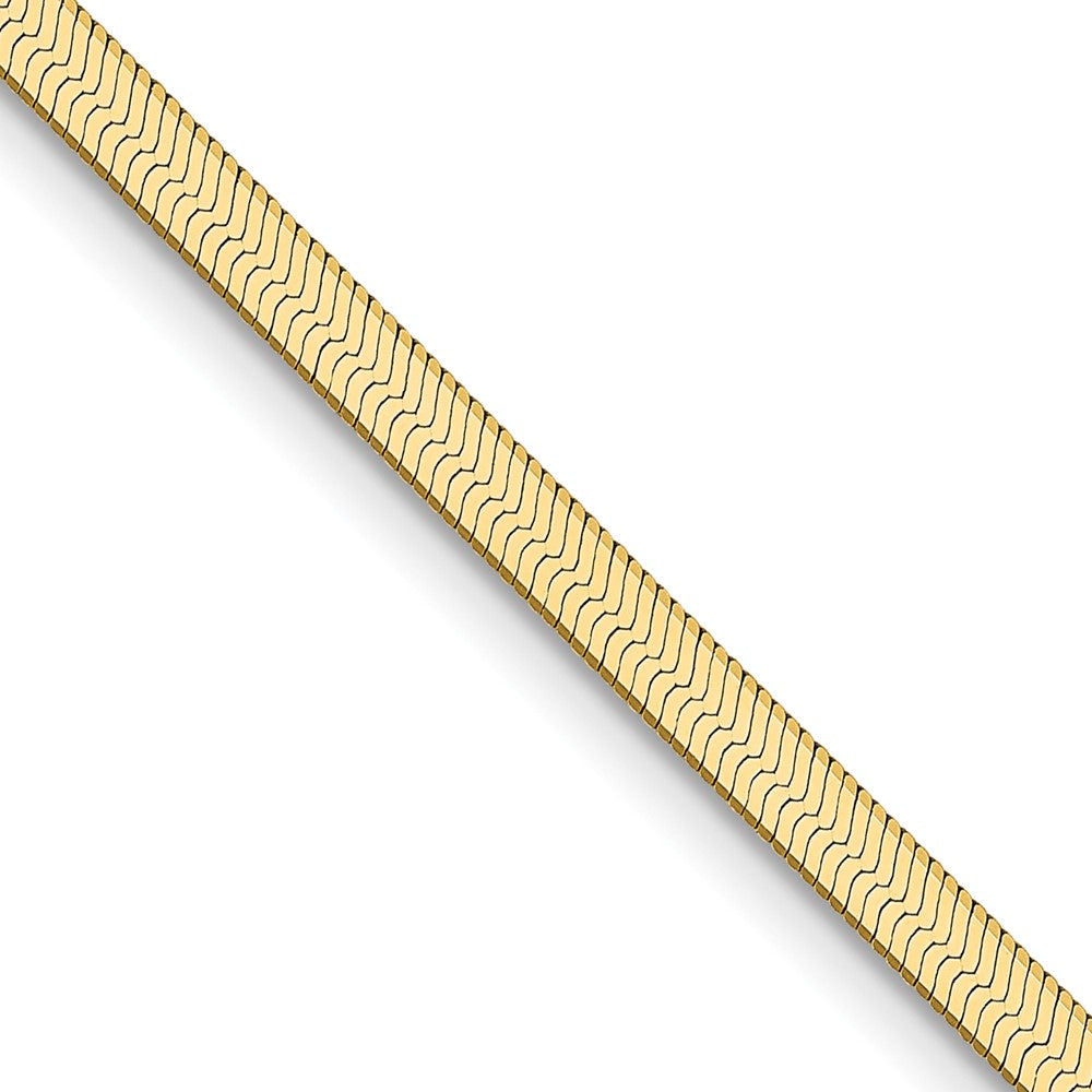 10K Yellow Gold 2.5mm Silky Herringbone Chain Necklace 16"-24"