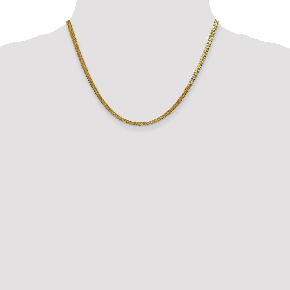 10k 3mm Silky Herringbone Chain - Product Photo