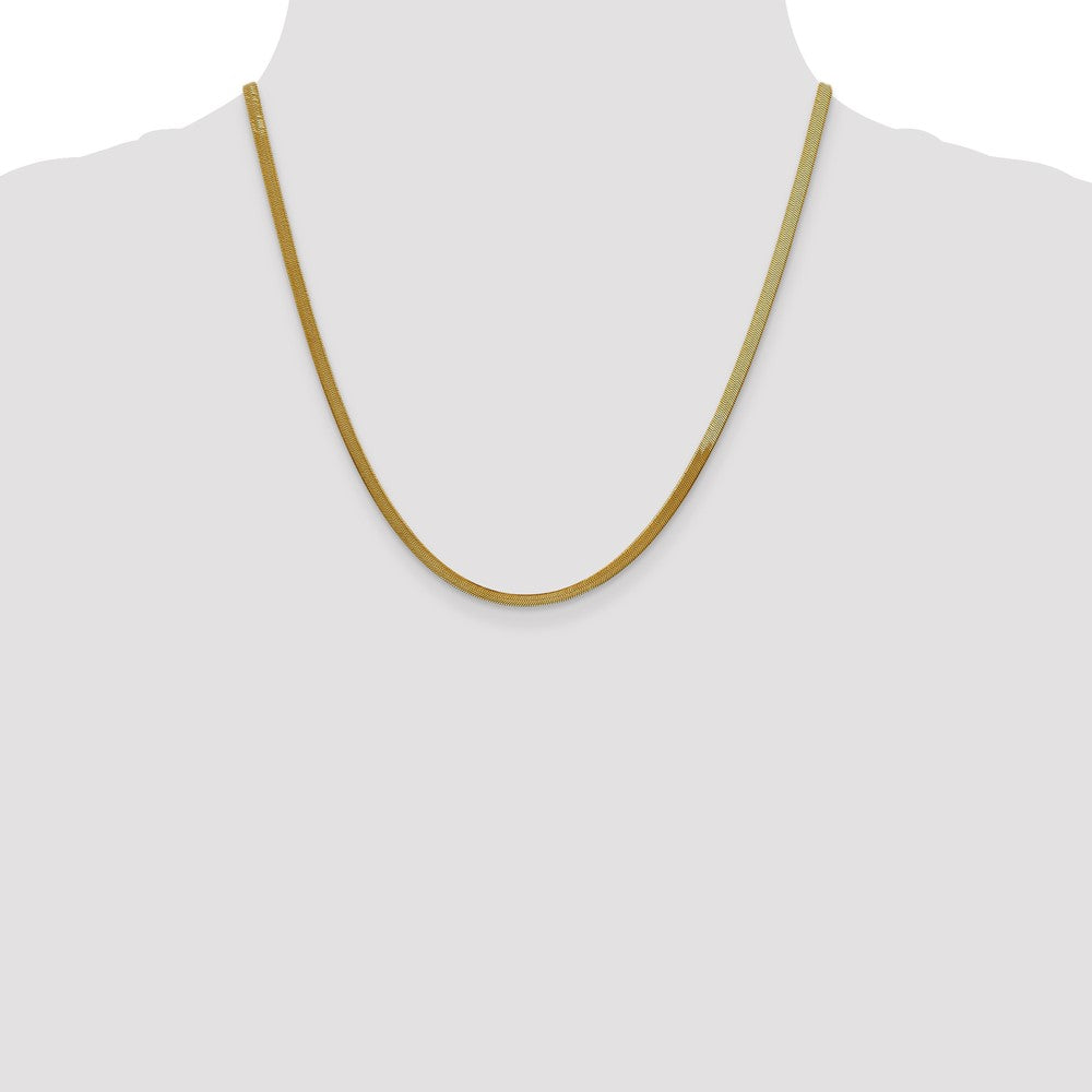 10k 3mm Silky Herringbone Chain - Product Photo