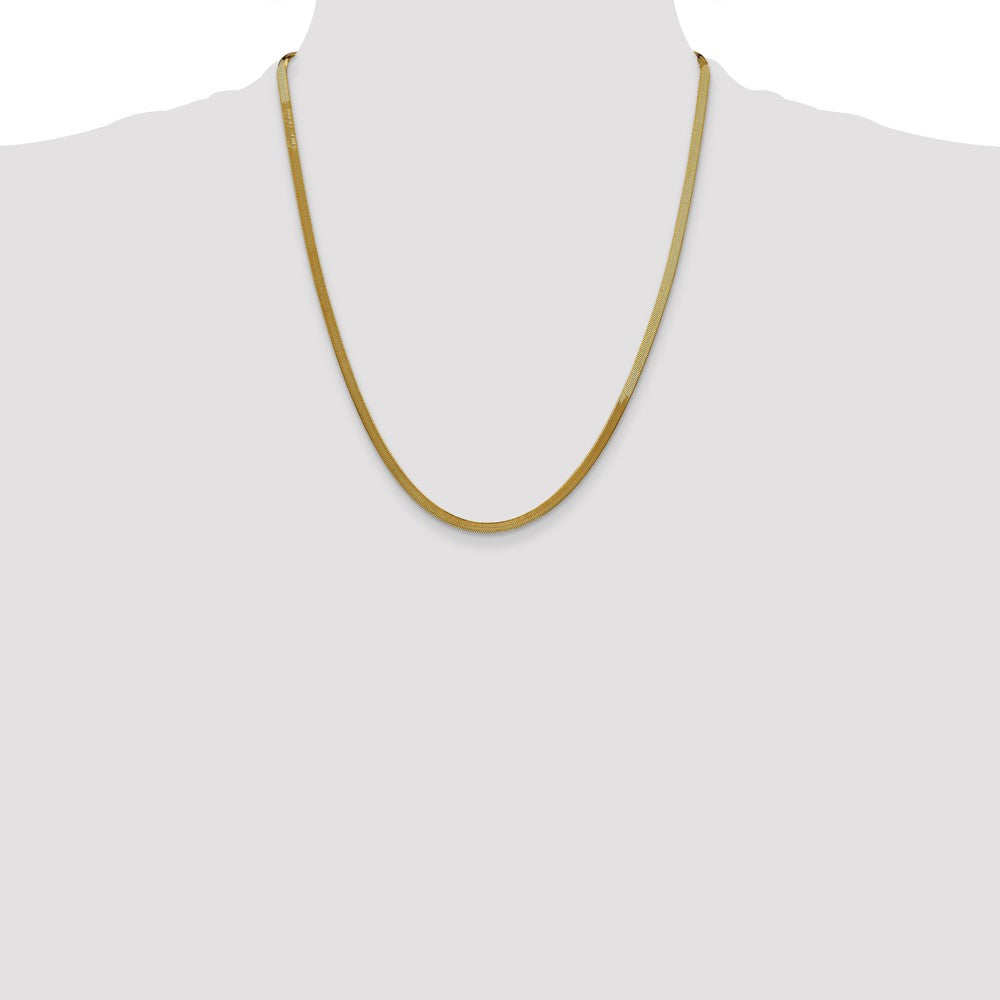10k 3mm Silky Herringbone Chain - Product Photo
