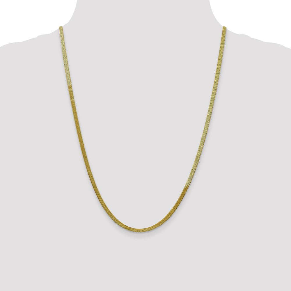 10k 3mm Silky Herringbone Chain - Product Photo