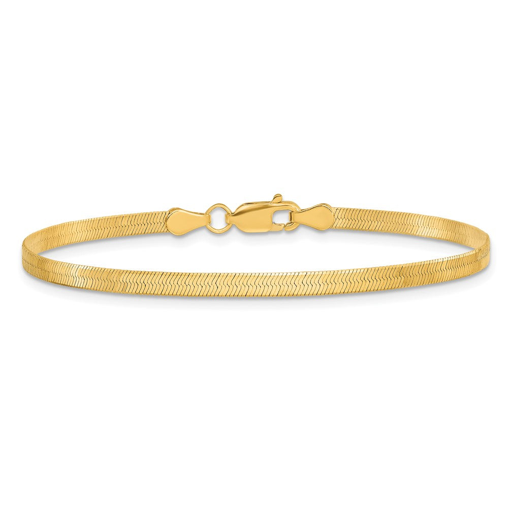 10k 3mm Silky Herringbone Chain - Product Photo