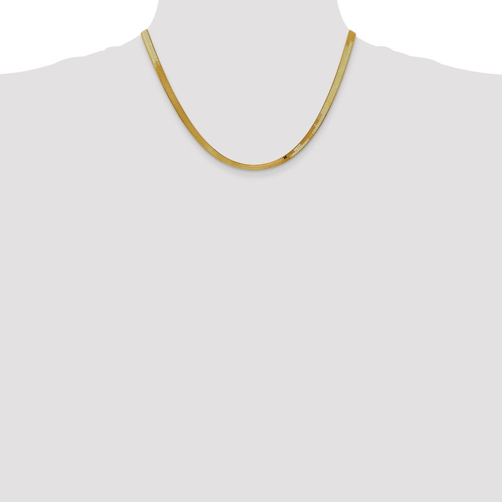 10k 4mm Silky Herringbone Chain - Product Photo