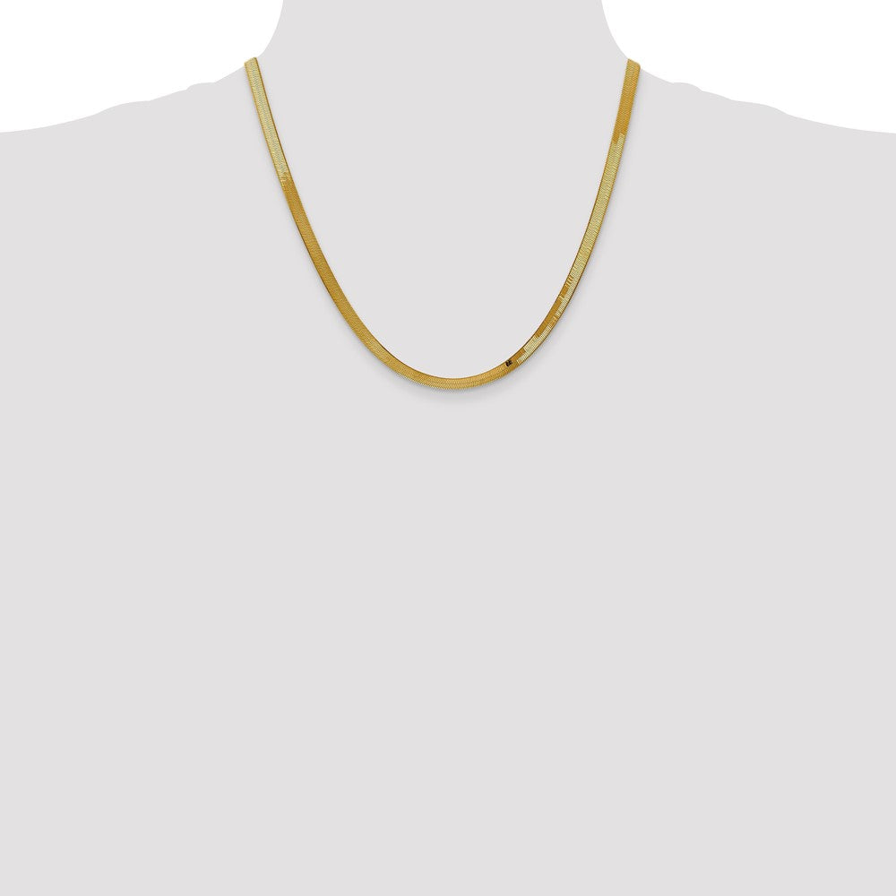 10k 4mm Silky Herringbone Chain - Product Photo