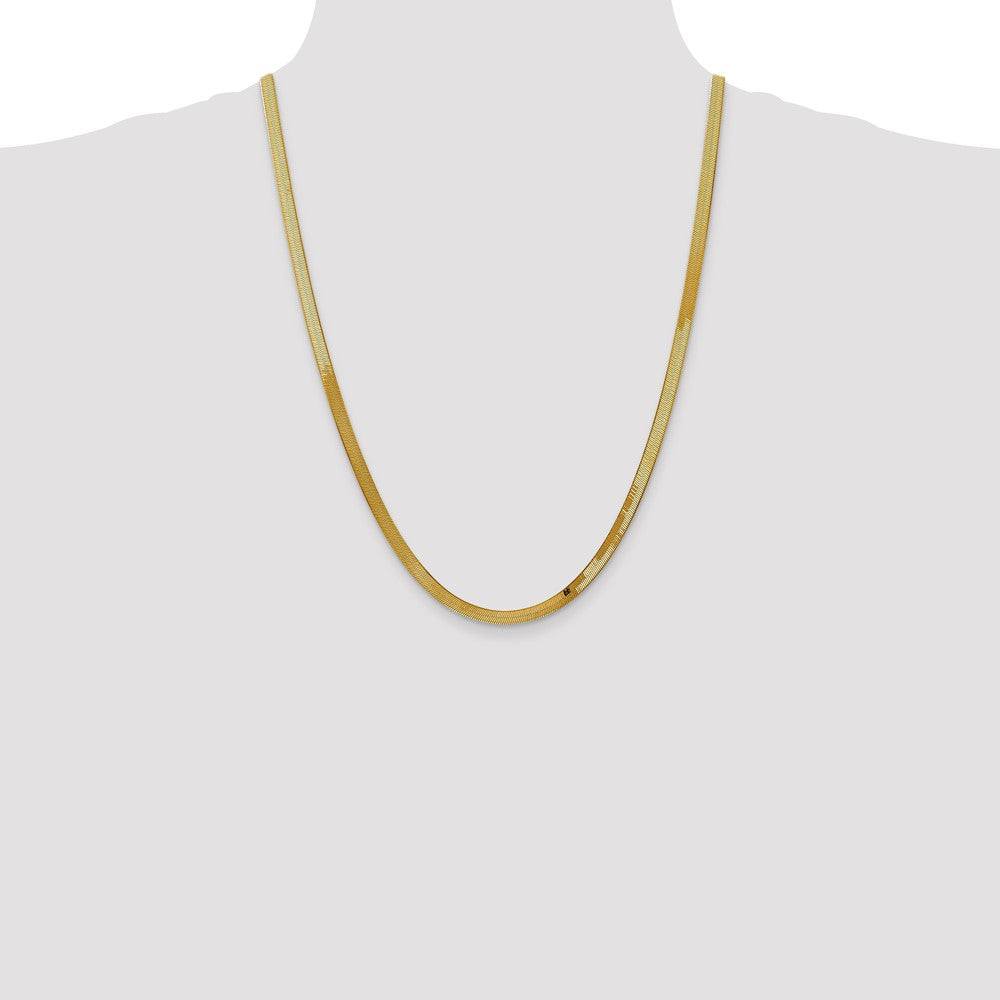 10k 4mm Silky Herringbone Chain - Product Photo