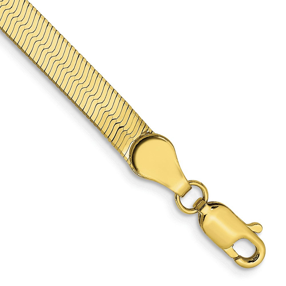 10K Yellow Gold 4mm Silky Herringbone Chain Bracelet 7"-9"