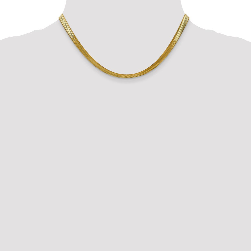 10k 5mm Silky Herringbone Chain - Product Photo