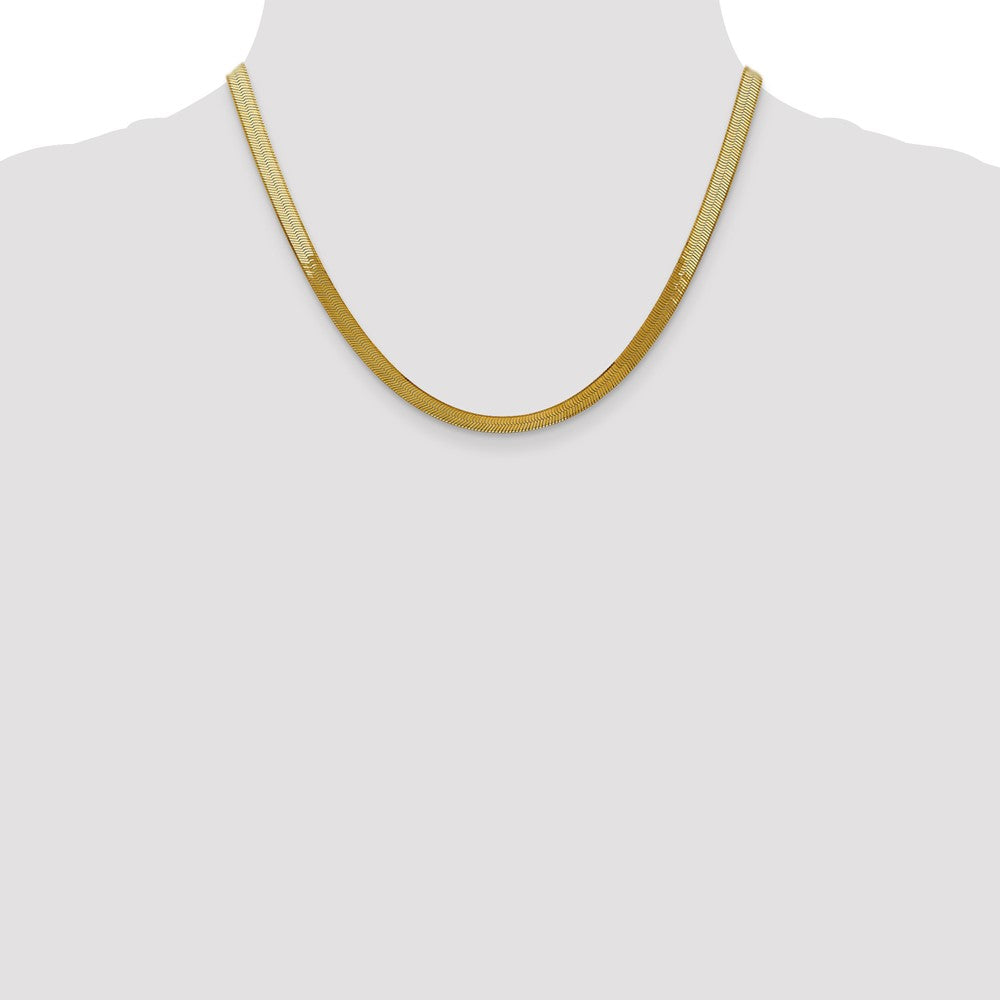 10k 5mm Silky Herringbone Chain - Product Photo