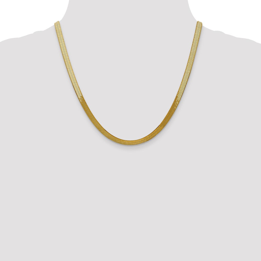 10k 5mm Silky Herringbone Chain - Product Photo