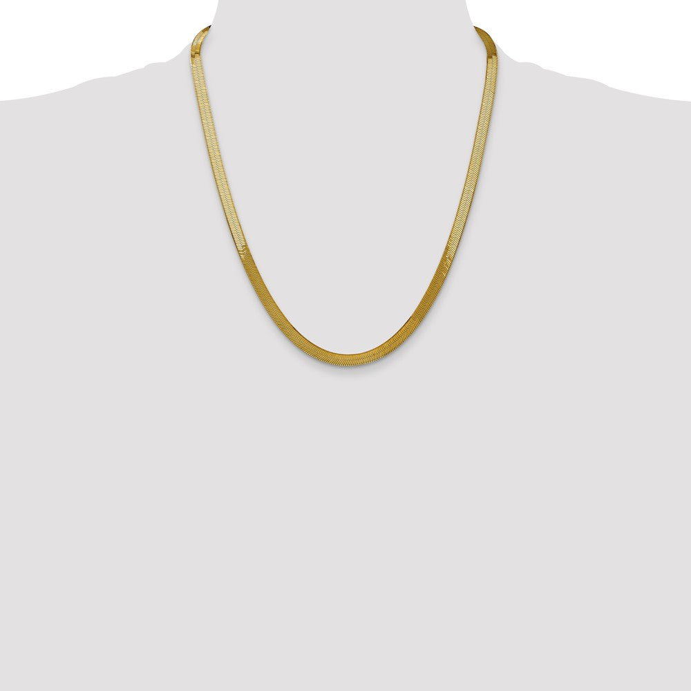 10k 5mm Silky Herringbone Chain - Product Photo