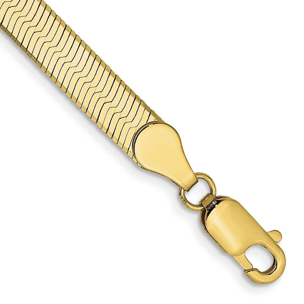 10K Yellow Gold 5mm Silky Herringbone Chain Bracelet 7"-8"
